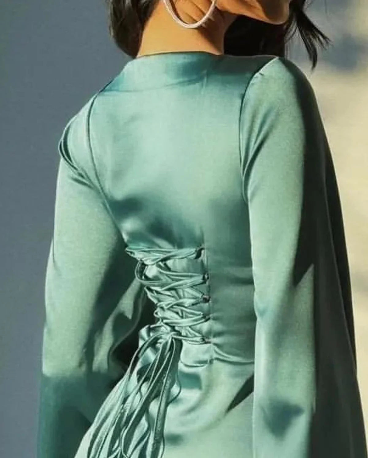 Fascinating Square Neck Evening Dress Long Sleeves Wedding Formal Party