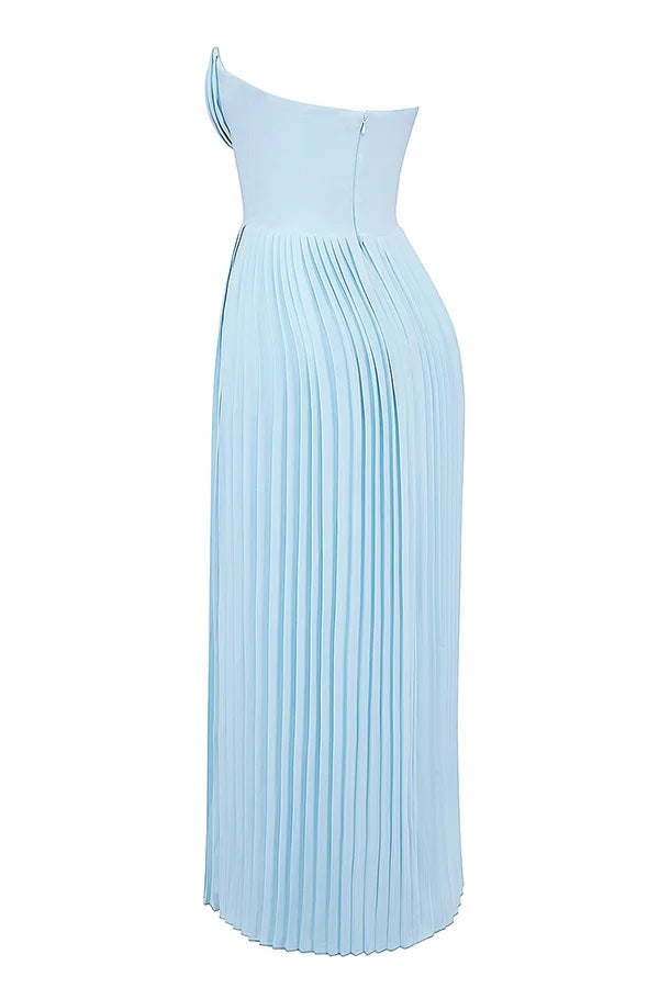 Xuewuba Dress A-line Romantic and Elegant Pleated Strapless Floor Length Prom Dress