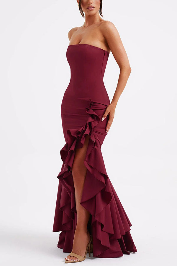 Xuewuba Dress Black Simple Sexy Off-shoulder Slim Fit Irregular Hem Sleeveless Prom Dress