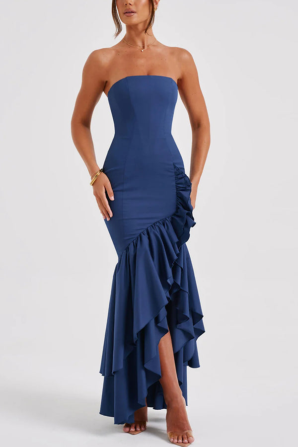 Xuewuba Dress Black Simple Sexy Off-shoulder Slim Fit Irregular Hem Sleeveless Prom Dress