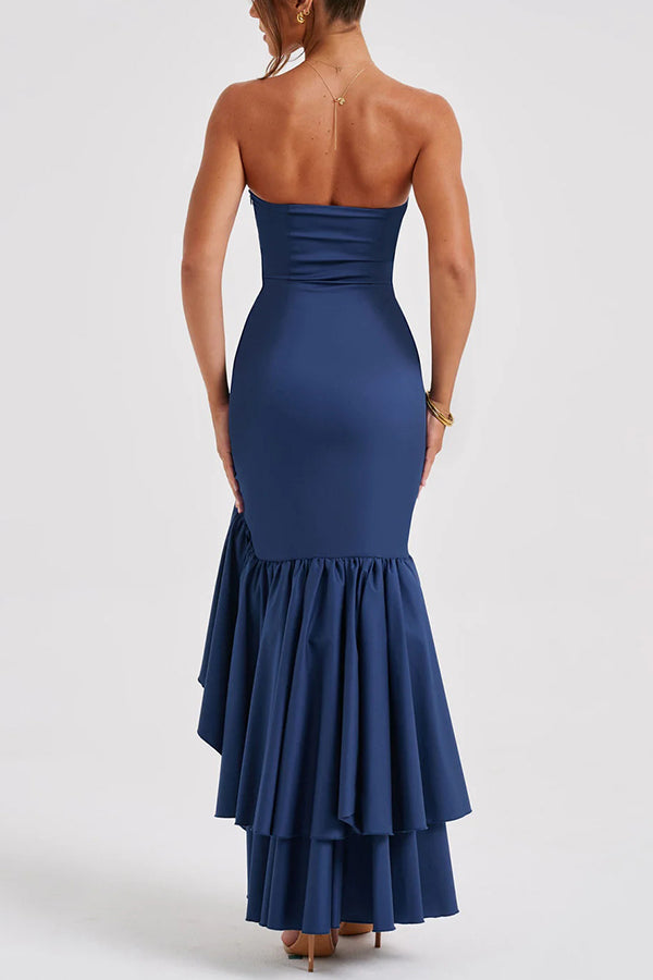 Xuewuba Dress Black Simple Sexy Off-shoulder Slim Fit Irregular Hem Sleeveless Prom Dress