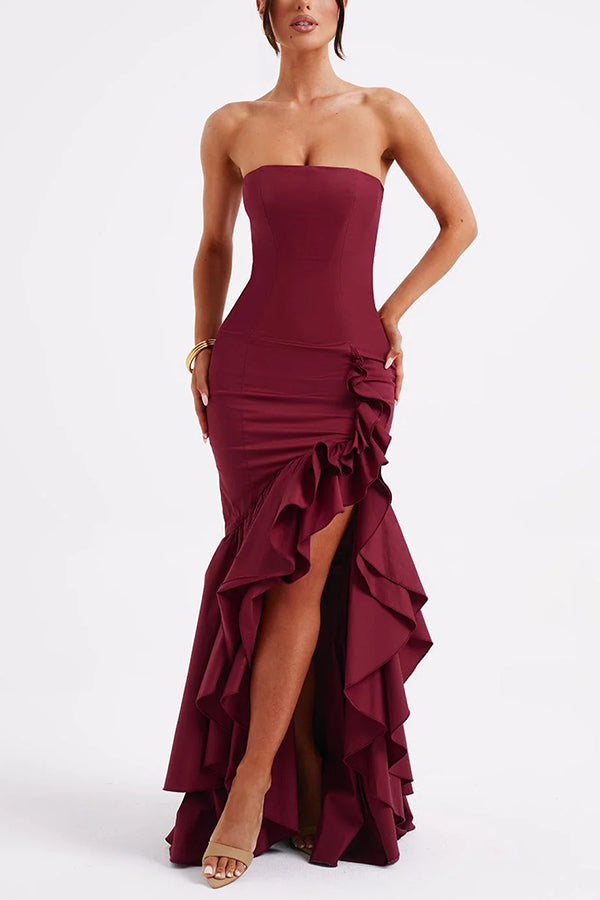 Xuewuba Dress Black Simple Sexy Off-shoulder Slim Fit Irregular Hem Sleeveless Prom Dress