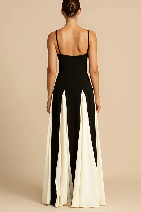 Xuewuba Dress Timeless Elegance Panelled Tulle Spaghetti Straps A-line Sleeveless Maxi Prom Dress