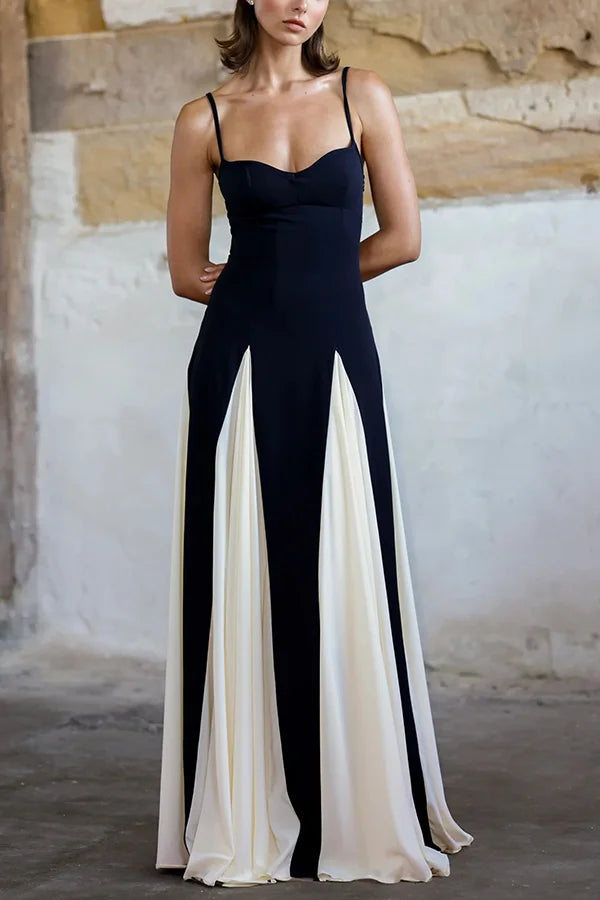 Xuewuba Dress Timeless Elegance Panelled Tulle Spaghetti Straps A-line Sleeveless Maxi Prom Dress