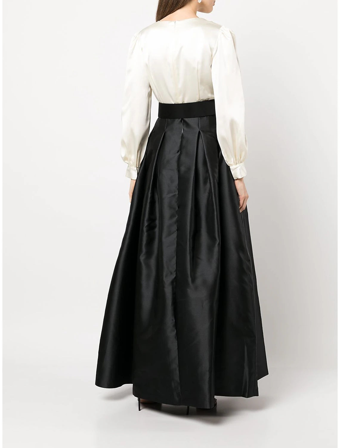 A-Line Evening Gown Party Dress Elegant Dress Formal Wedding Guest Floor Length Short Sleeve V Neck Belt / Sash Satin
