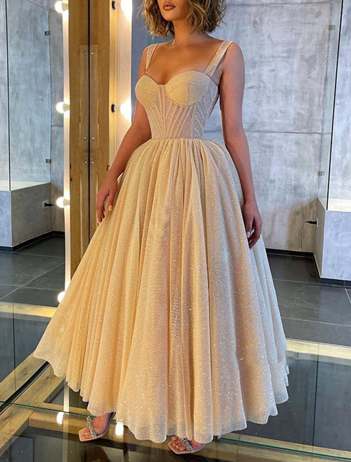 Ball Gown Prom Dresses Corsets Dress Wedding Party Dress Birthday Ankle Length Sleeveless Spaghetti Strap Tulle