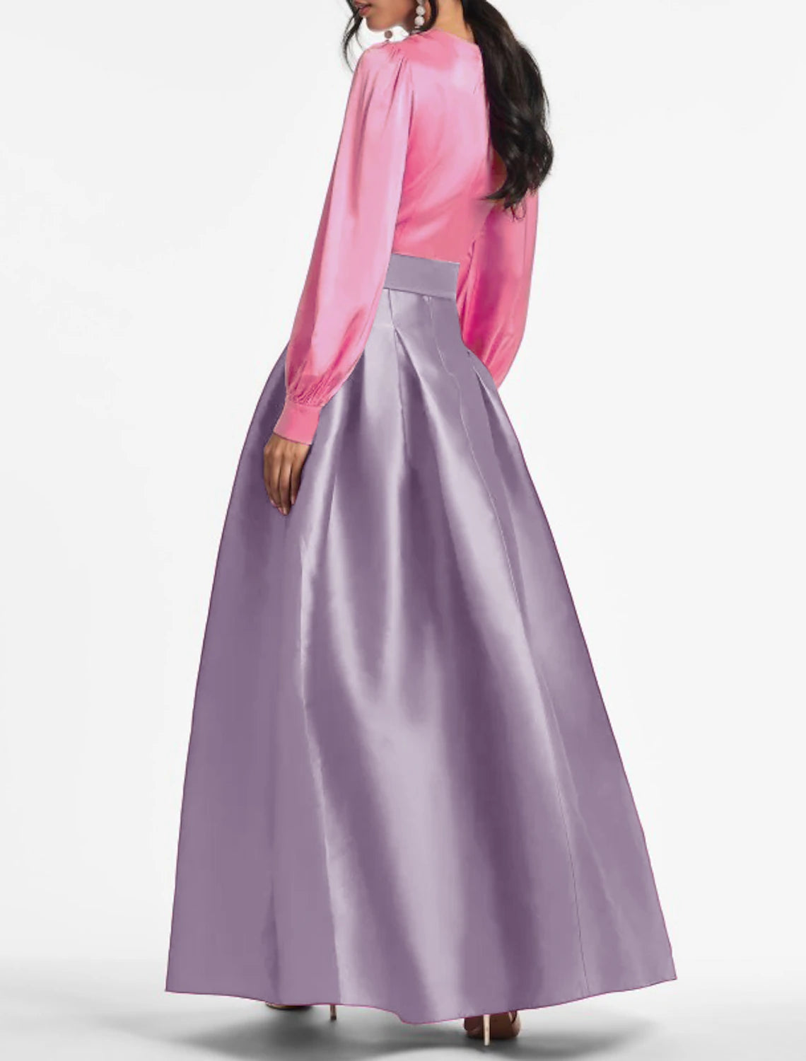 A-Line Evening Gown Party Dress Elegant Dress Formal Wedding Guest Floor Length Short Sleeve V Neck Belt / Sash Satin