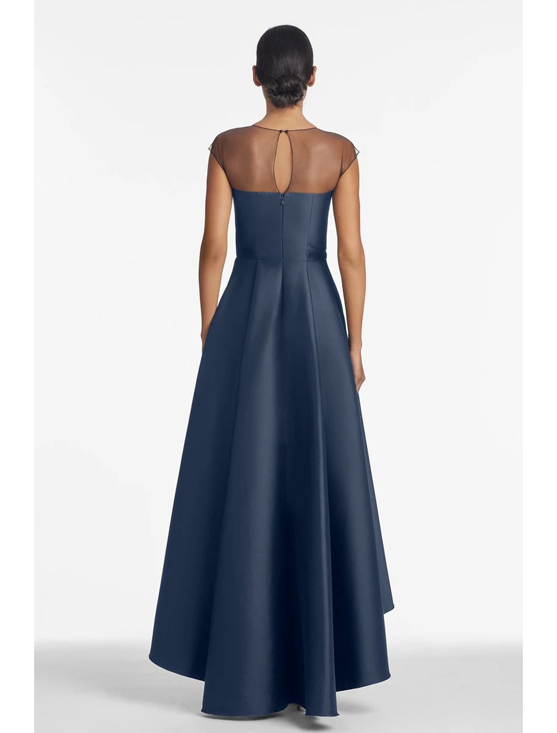 A-Line Wedding Guest Evening Dress Elegant Dress Black Tie Asymmetrical Sleeveless Jewel Neck Fall Wedding Guest Satin