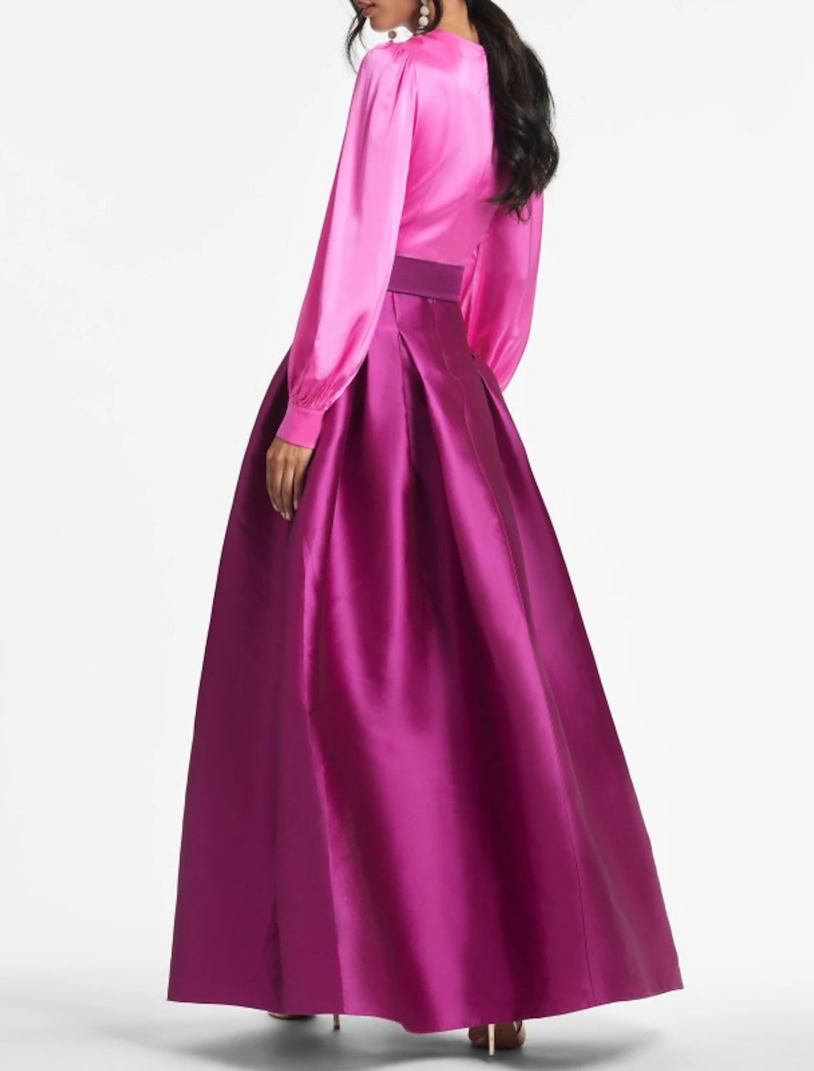 A-Line Evening Gown Party Dress Elegant Dress Formal Wedding Guest Floor Length Short Sleeve V Neck Belt / Sash Satin