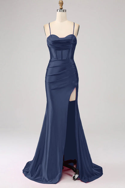 Stunning Mermaid Spaghetti Straps Long Prom Dress