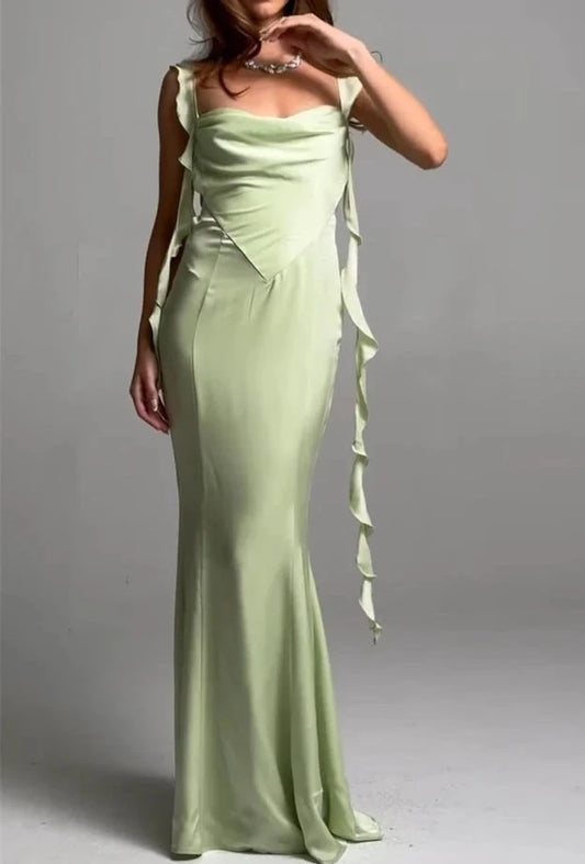 Sheath/Column Strapless Sleeveless Floor-Length Long Prom Dresses