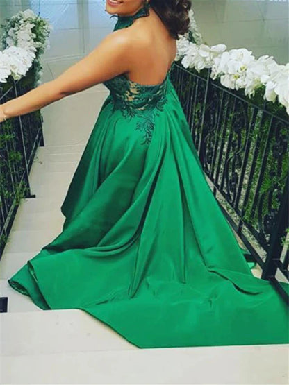 A-Line Halter Asymmetrical Prom Dresses