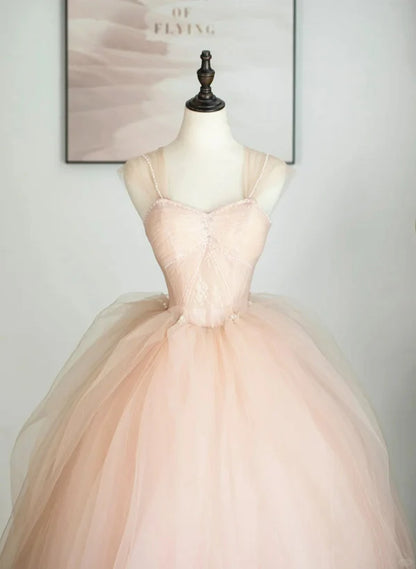 Pink Tulle Sweetheart Ball Gown Cute Sweet Prom Dress