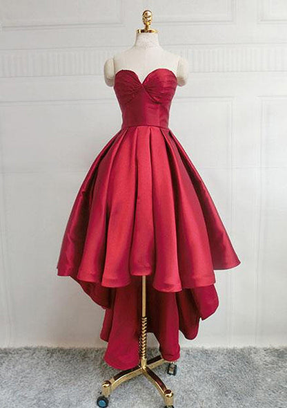 Sleeveless Satin Asymmetrical Homecoming Dress With Pleated