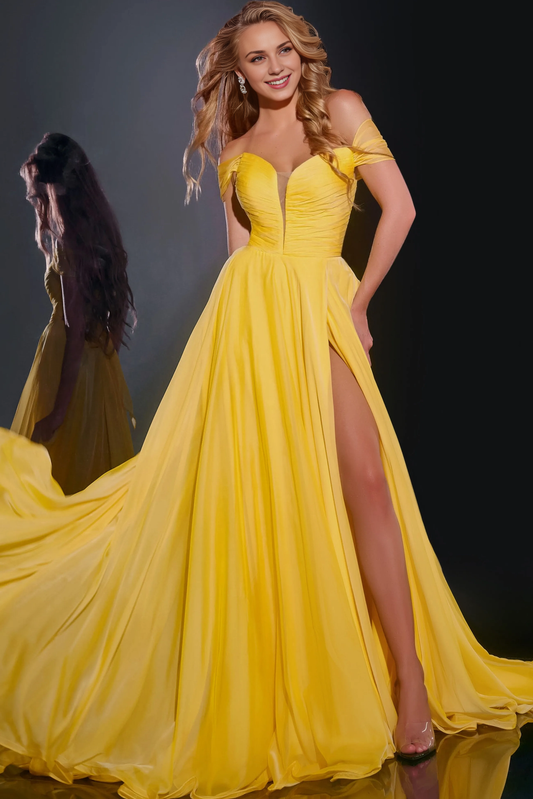 2025 Xuewuba Dress Chiffon Bridesmaid Dresses Off Shoulder High Slit Pleated A-line Long Ball Gowns for Women Formal Prom Dress Formal Wear Dresses