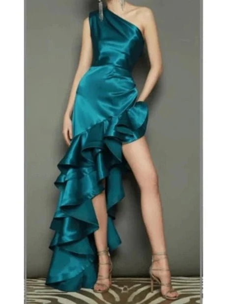 Sheath One-Shoulder Floor-Length Prom Dresses