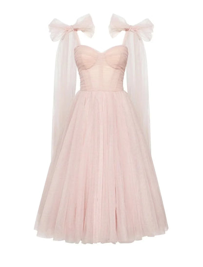 Ball Gown Homecoming Dresses Corsets Dress Tea Length Sleeveless Square Neck Tulle with Glitter