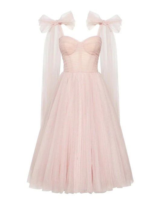 Ball Gown Homecoming Dresses Corsets Dress Tea Length Sleeveless Square Neck Tulle with Glitter