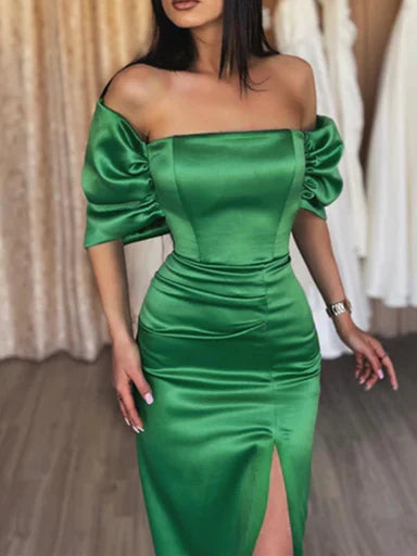 Sheath/Column Off-The-Shoulder Long Dresses