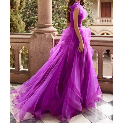 A-Line/Princess V Neck Sleeveless Floor-Length Prom Dresses