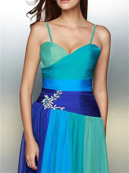 A-Line/Princess Sleeveless Sweetheart Floor-Length Prom Dresses