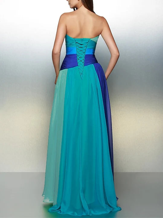 A-Line/Princess Sleeveless Sweetheart Floor-Length Prom Dresses