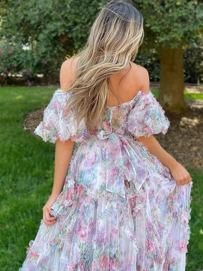 Off-The-Shoulder Floor-Length Sweetheart Prom Dress