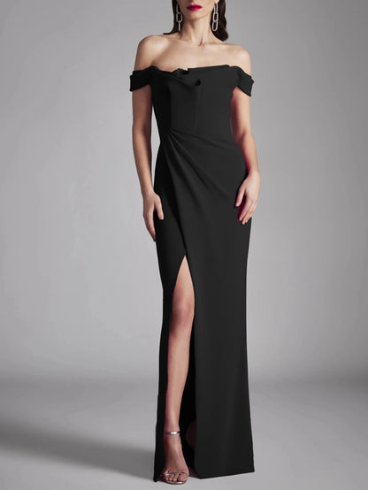 A-Line/Princess Strapless Sleeveless Floor-Length Evening Dress