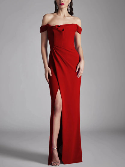 A-Line/Princess Strapless Sleeveless Floor-Length Evening Dress