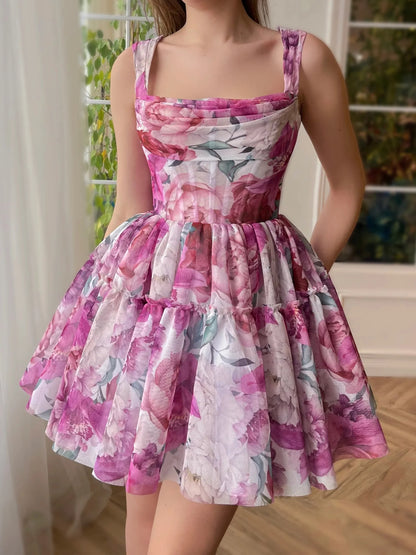 A-Line/Princess Off-The-Shoulder Sleeveless Mini Prom Dress