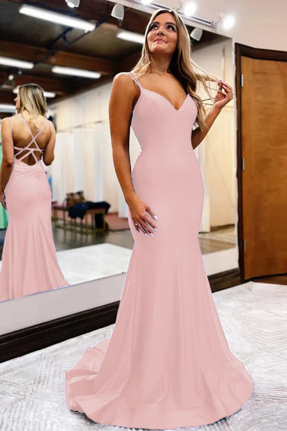 Mermaid Spaghetti Straps Long Prom Dress