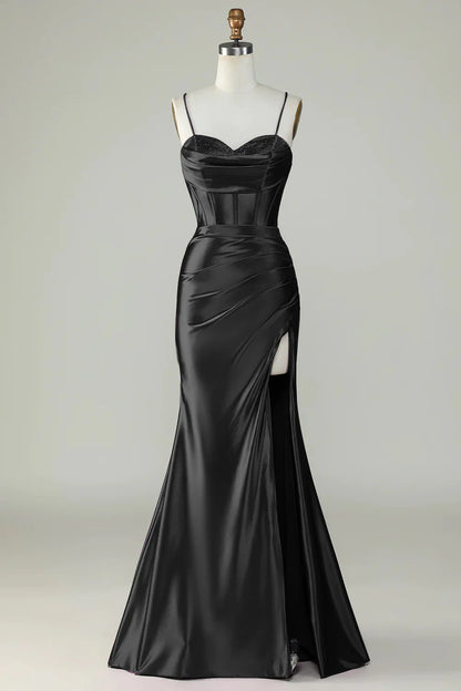 Mermaid Spaghetti Straps Long Prom Dress