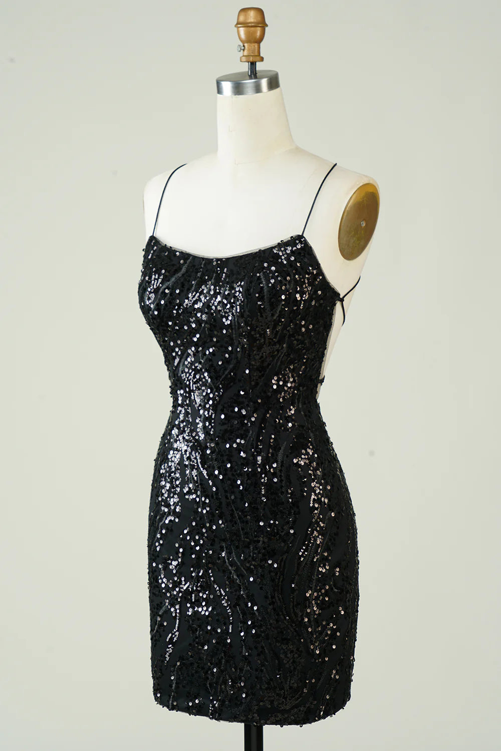 Tight Glitter Short Homecoming Dress With Sequins