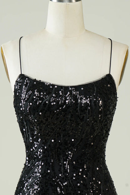 Tight Glitter Short Homecoming Dress With Sequins