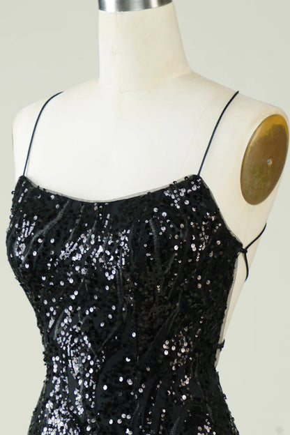 Tight Glitter Short Homecoming Dress With Sequins