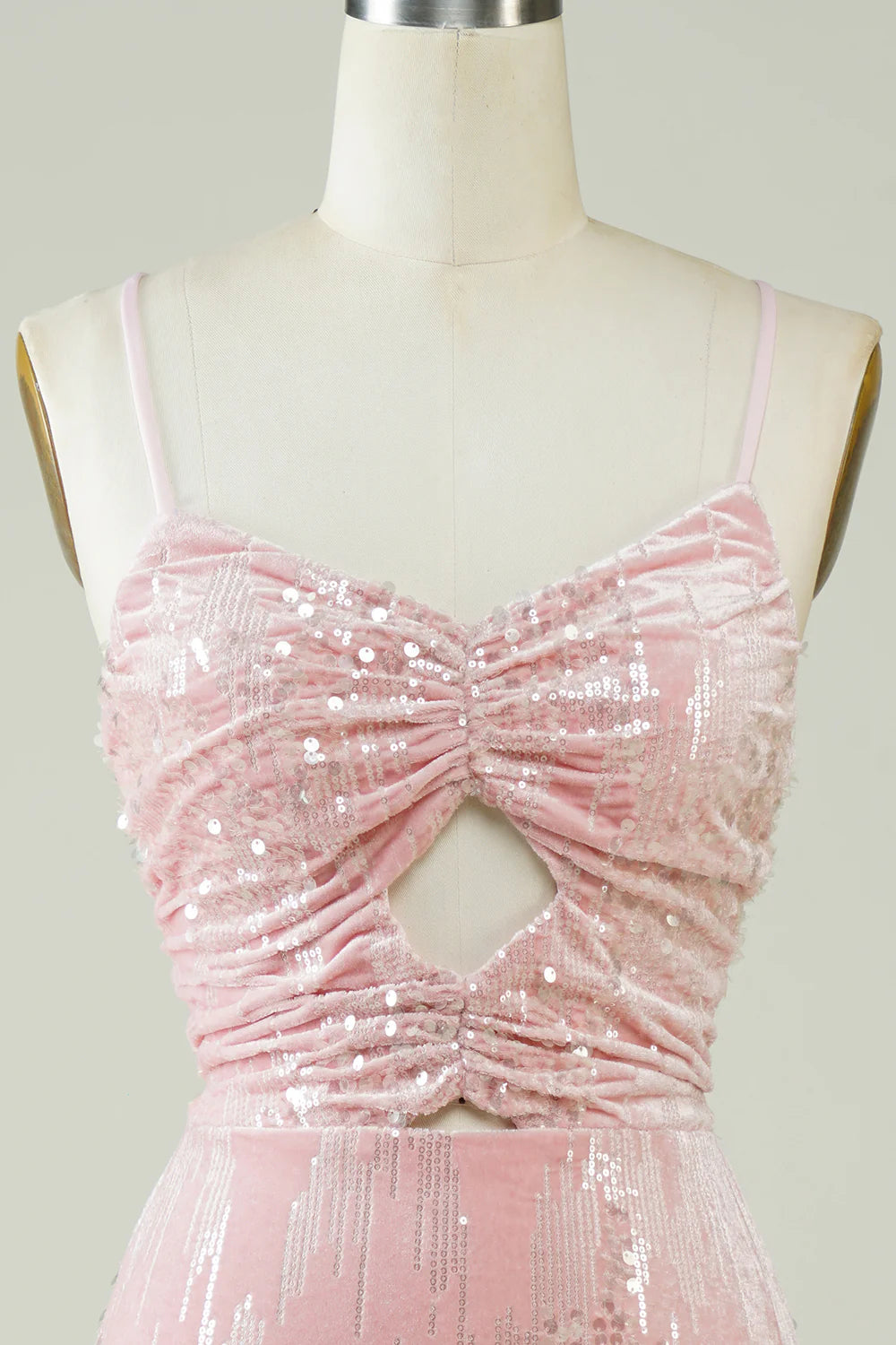 Velvet Tight Glitter Short Pink Homecoming Dress With Sequins