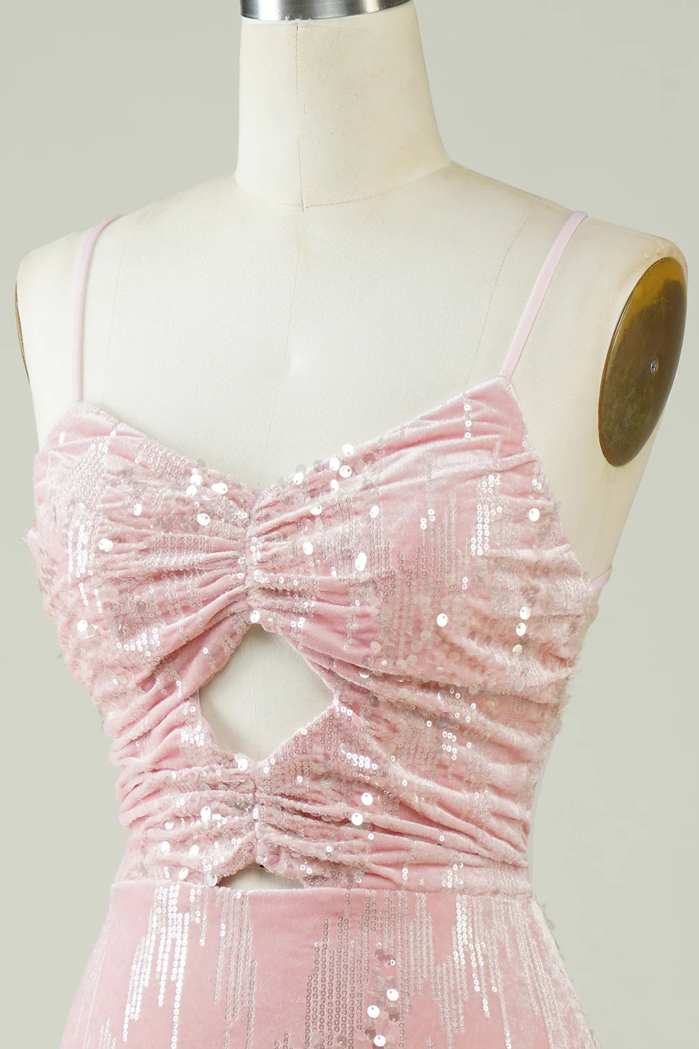 Velvet Tight Glitter Short Pink Homecoming Dress With Sequins