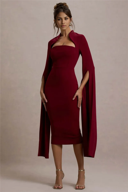 Xuewuba Prom Shop Dresses Cape Long Sleeve Square Collar Party Dress Formal Women's Dresses