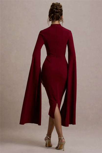 Xuewuba Prom Shop Dresses Cape Long Sleeve Square Collar Party Dress Formal Women's Dresses