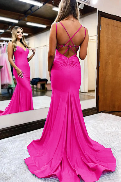 Mermaid Spaghetti Straps Long Prom Dress