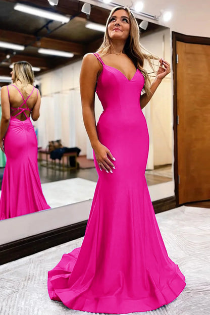 Mermaid Spaghetti Straps Long Prom Dress