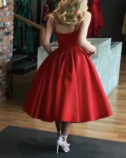 Formal Dresses Red Popular Sweetheart Tea-Length Homecoming Dress/ Prom Dresses Store