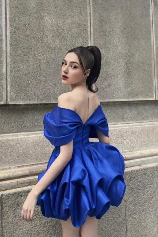 Formal Dresses Unique Blue Off The Shoulder A-line Homecoming Dresses/ Prom Dresses Store