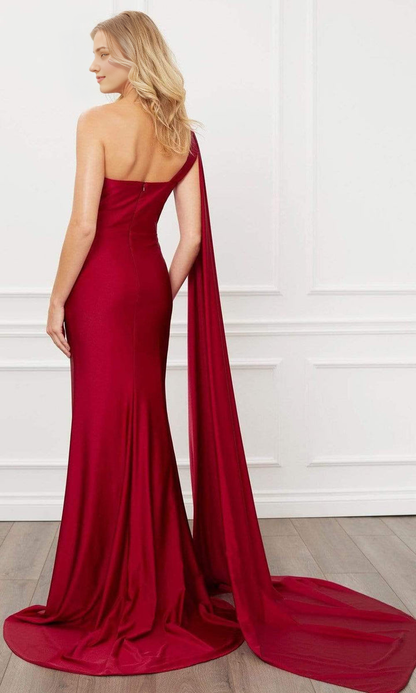 Formal Wear Dresses/ Asymmetric Neck Sleeveless One Shoulder Trumpet Prom Dress/ Evening Dresses For Women