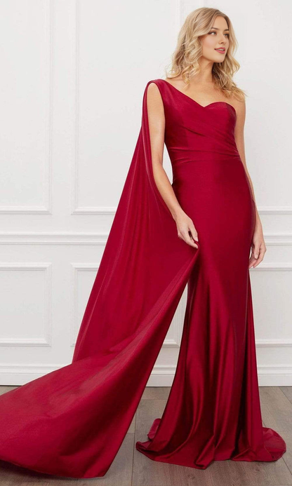 Formal Wear Dresses/ Asymmetric Neck Sleeveless One Shoulder Trumpet Prom Dress/ Evening Dresses For Women