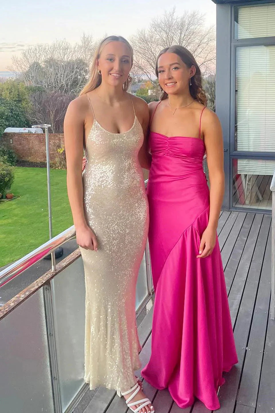 Formal Women's Dresses/Sheath Strapless Fuchsia Satin Prom Dress with Slit Evening Dress/Dress For Formal