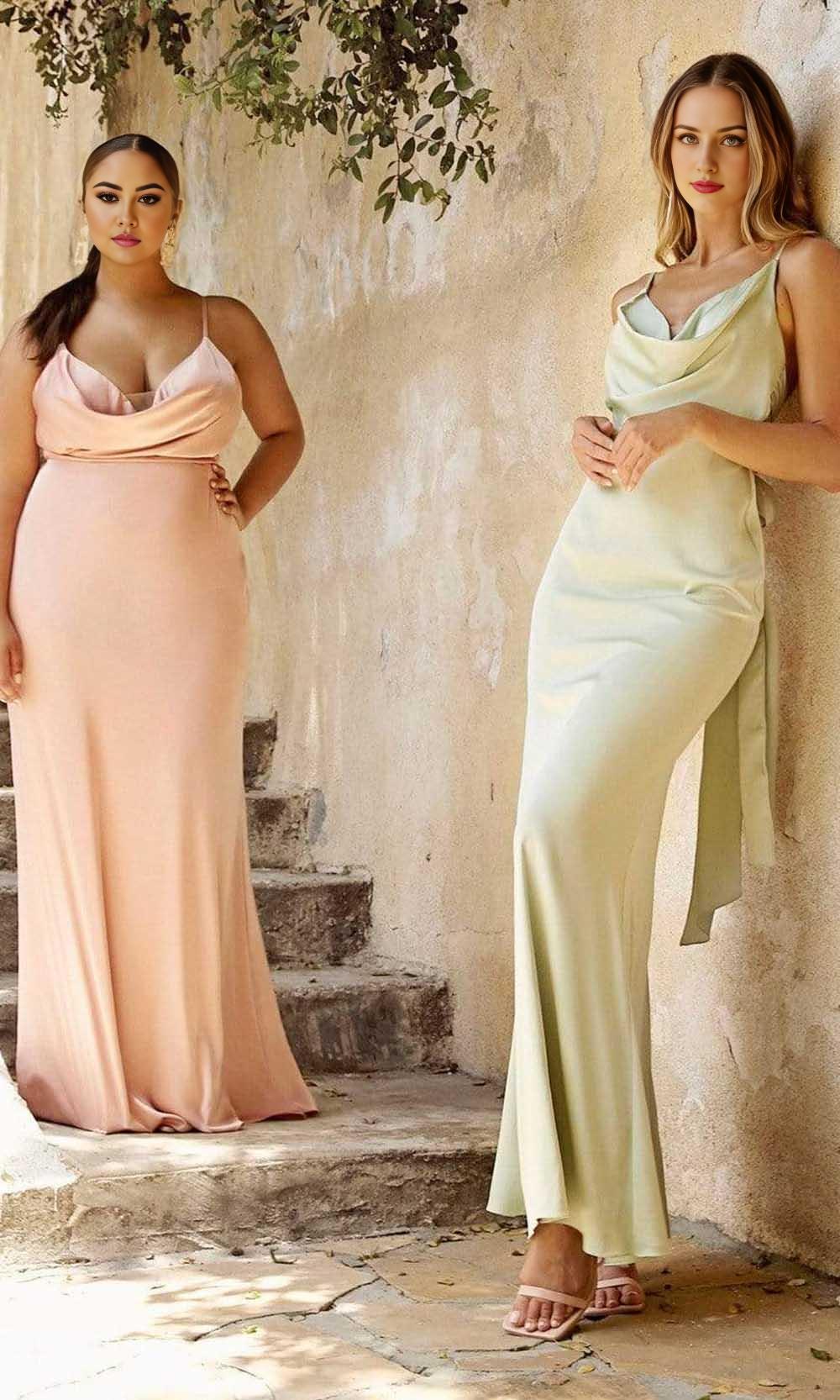 Formal Women's Dresses Spaghetti Straps Mermaid/Princess Draped Bow Back Cowl Neck Sleeveless Prom Gown Floor Length Prom Dress Prom Dress Shops