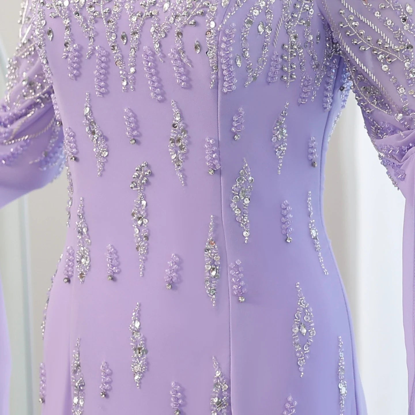 Lilac Mermaid Evening Gown with Cape Sleeves Spaghetti Straps Off Shoulder Floor Length Prom Dress With Slit