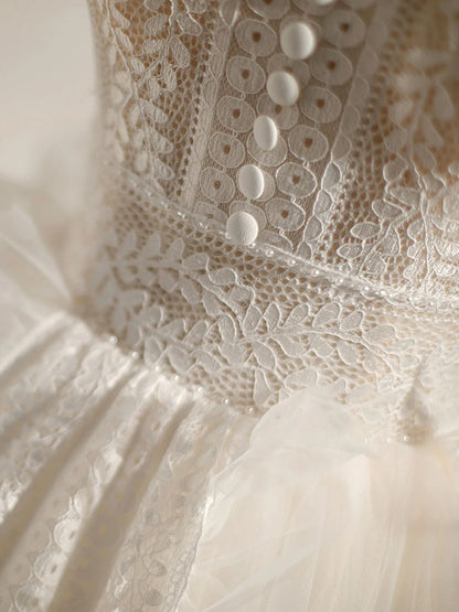 ivory lace homecoming dress