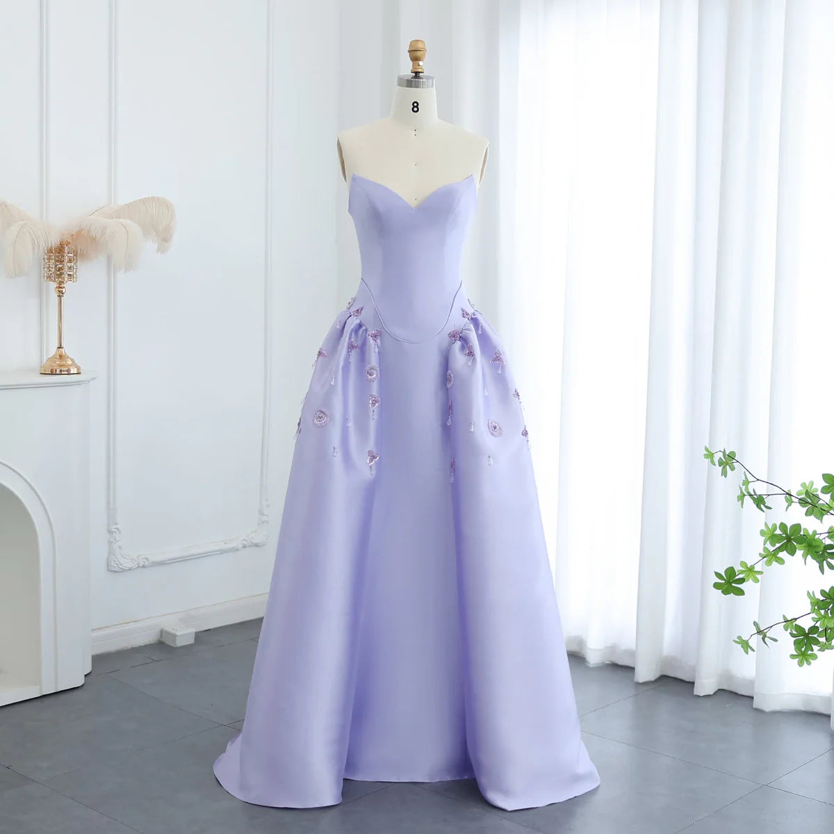 Off-the-Shoulder Pearls Evening Dress A-Line Elegant Sweetheart Women Party Prom Formal Dresses